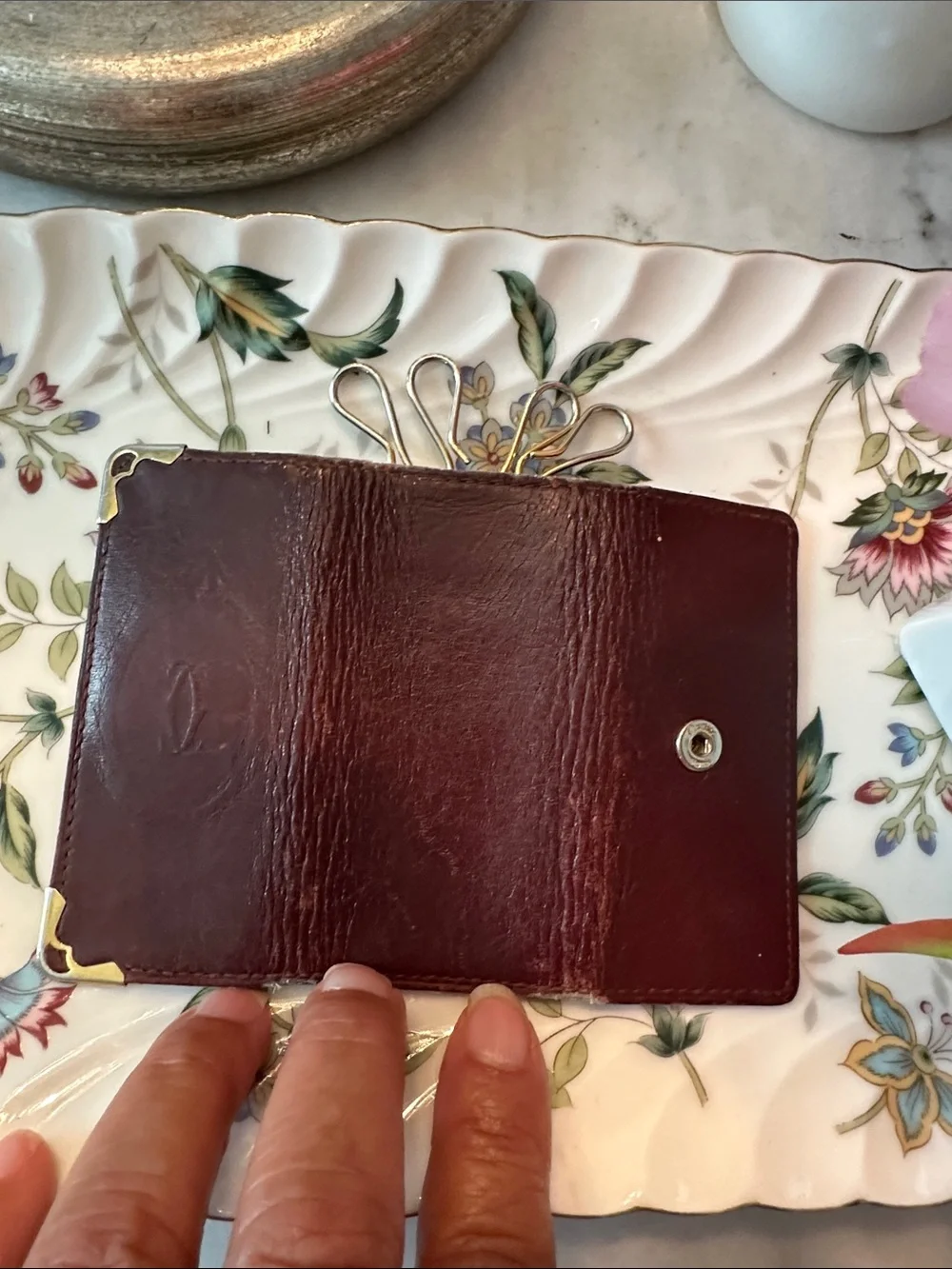 Vintage Cartier Burgundy Leather Key Holder